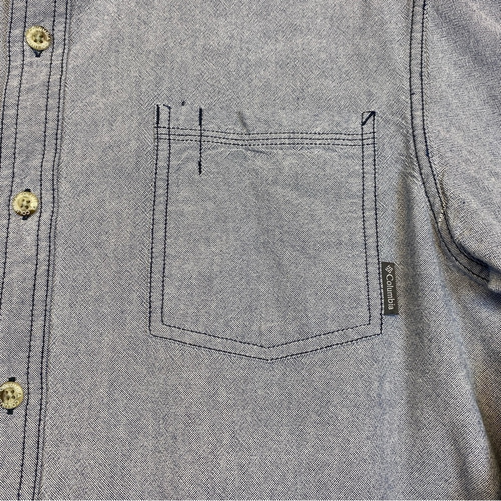 Columbia Sportswear Mens Adult Large Blue One Pocket Shirt Casual - Picture 5 of 9